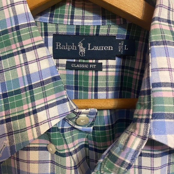 Ralph Lauren Mens Classic Fit Plaid Button Up LS Size Large - Picture 4 of 4